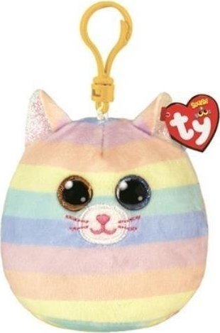 Breloczek TY Maskotka brelok TY Squish-a-Boos HEATHER - tęczowy kot 8,5cm 39561