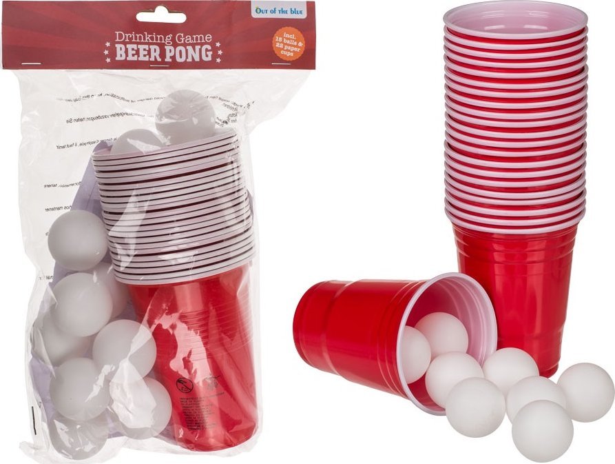 Out of the blue Piwny Ping Pong - 15 PIŁEK + 22 KUBKI - Zestaw do Gry na Imprezę