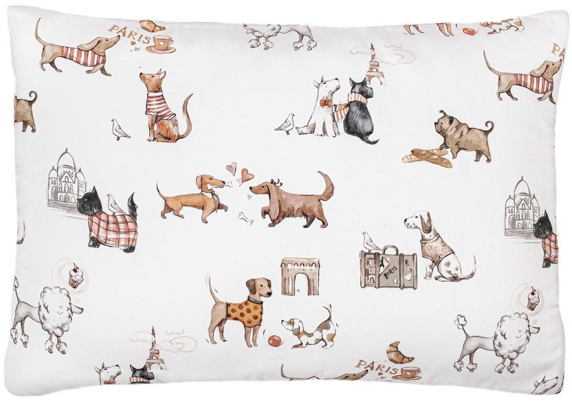 Poduszka bawełniana 35x45 cm - Paryskie Pieski