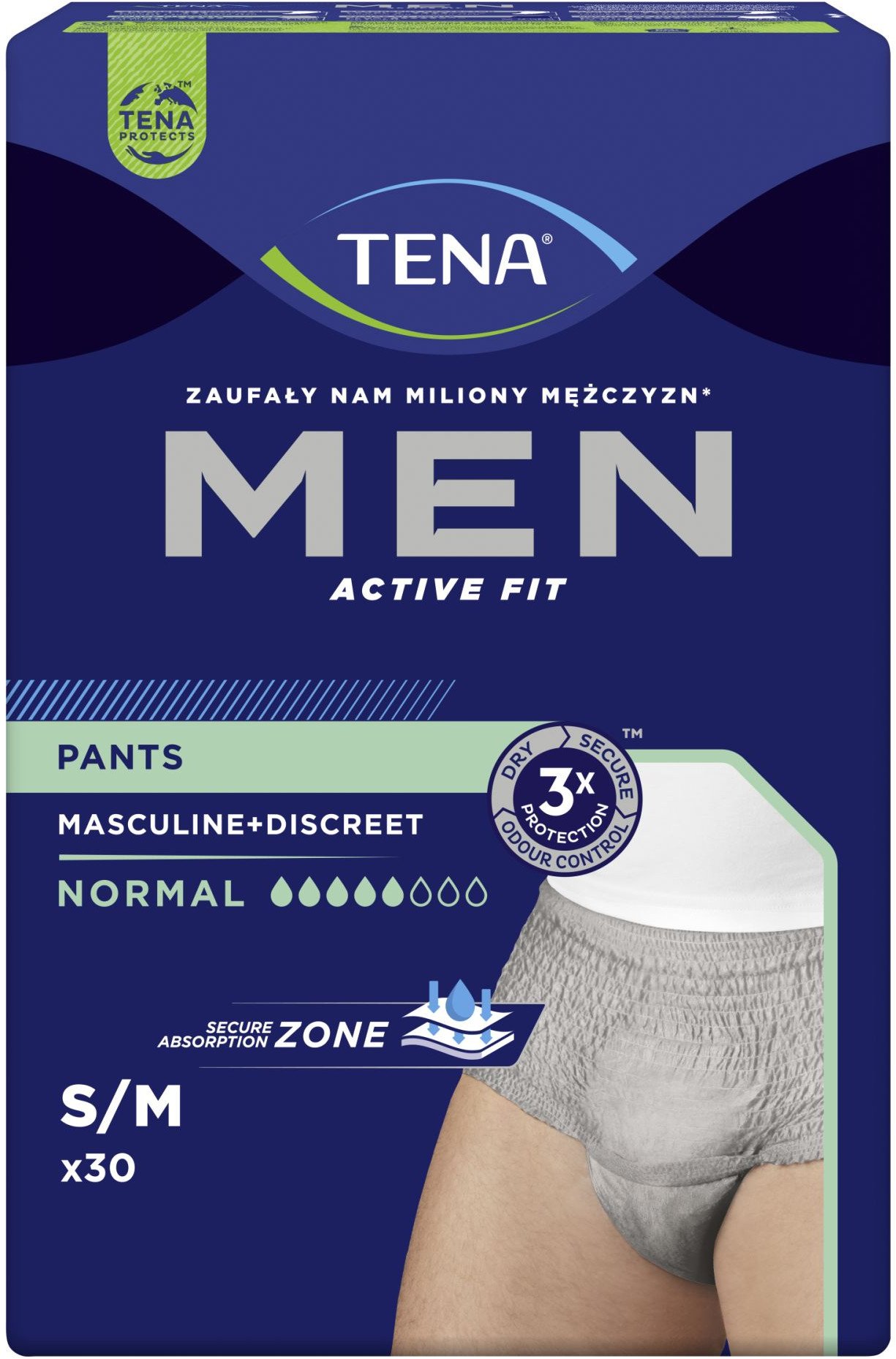 Majtki chłonne Pieluchomajtki dla dorosłych Tena Men Normal S/M 30 sztuk