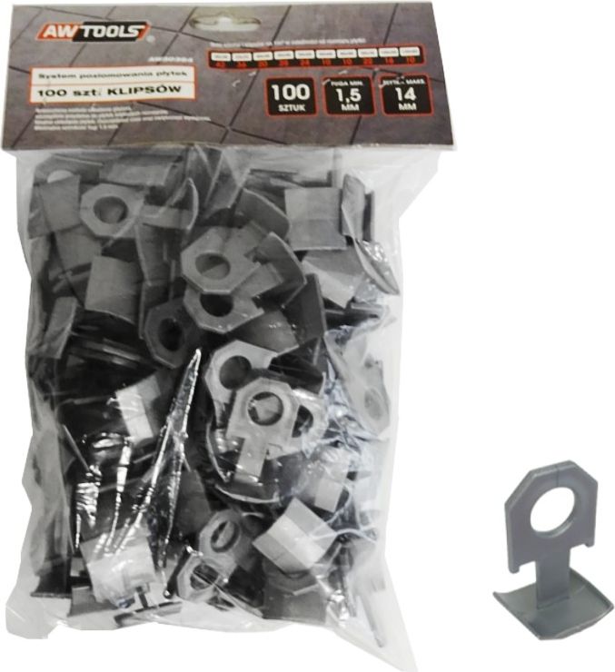 AWTools System do poziomowania płytek 7-14mm klipsy 100szt. (AW30364)