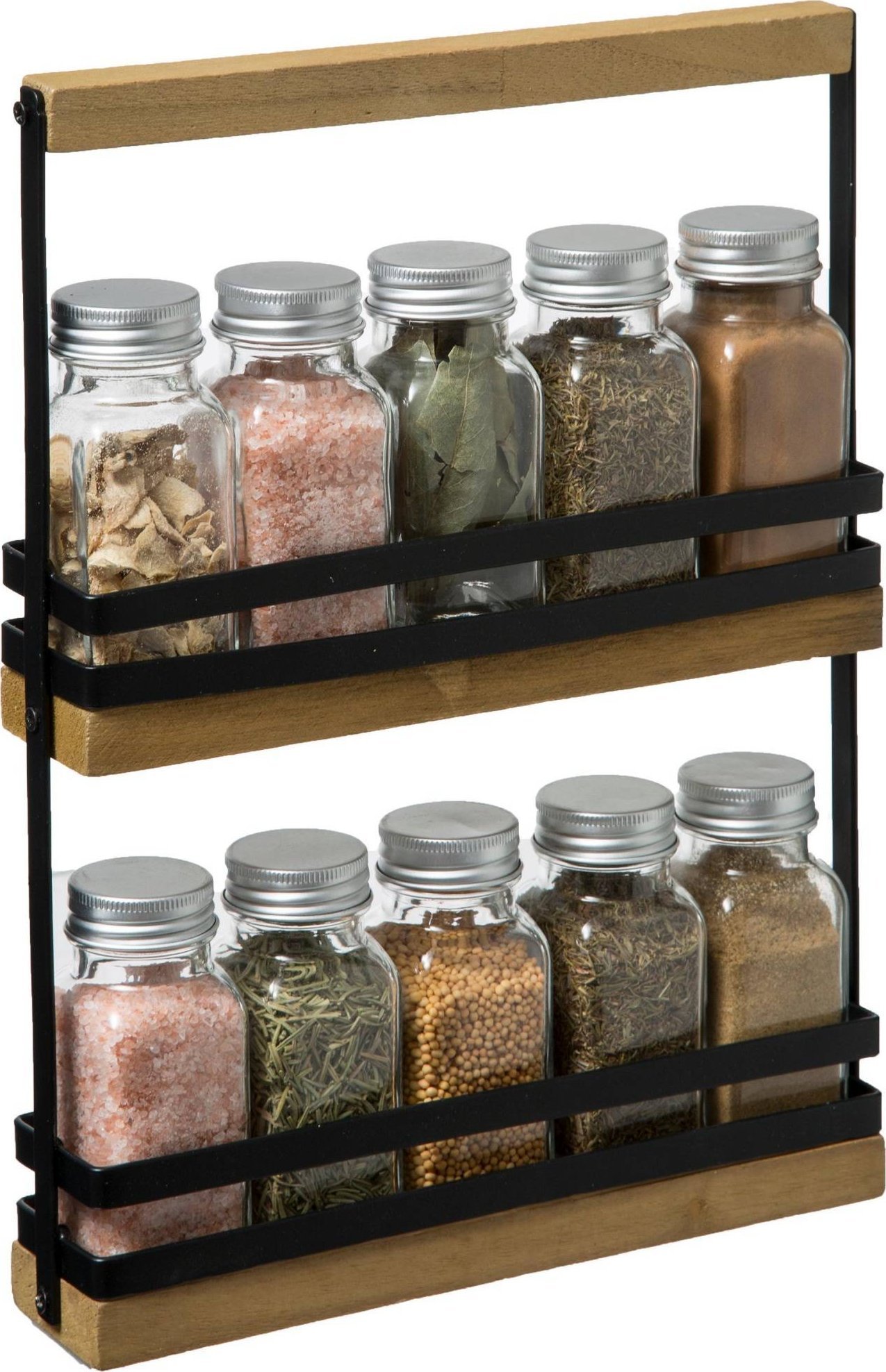 5five Stojak z przyprawami BLACKWOOD, 10 słoiczków