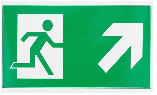 STICKER EXIT UPPER RIGHT 100X180MM