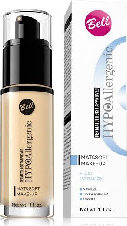 Bell Hypoallergenic Fluid matujący Mat & Soft nr 03 Sunny Beige 30g