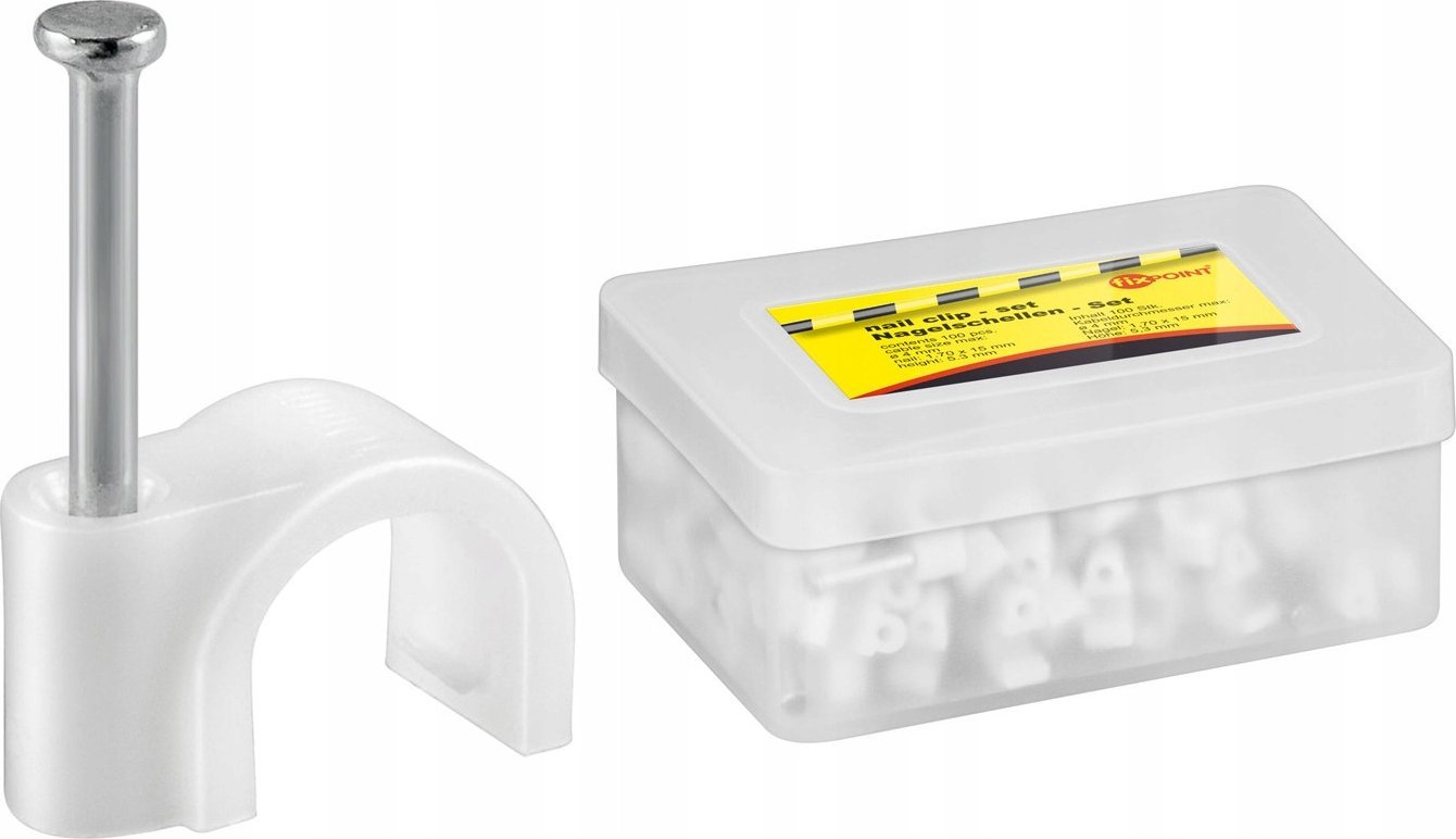 Organizer Goobay Obejma kablowa, biały - Wysokość 5.3 mm