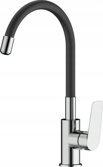 Bateria kuchenna Nergis Bateria kuchenna stojąca z giętą wylewką czarna chrom Elba