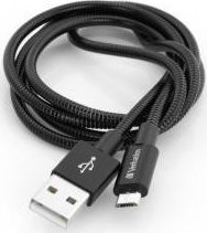 Kabel USB Verbatim USB-A - microUSB 1 m Czarny (48863)
