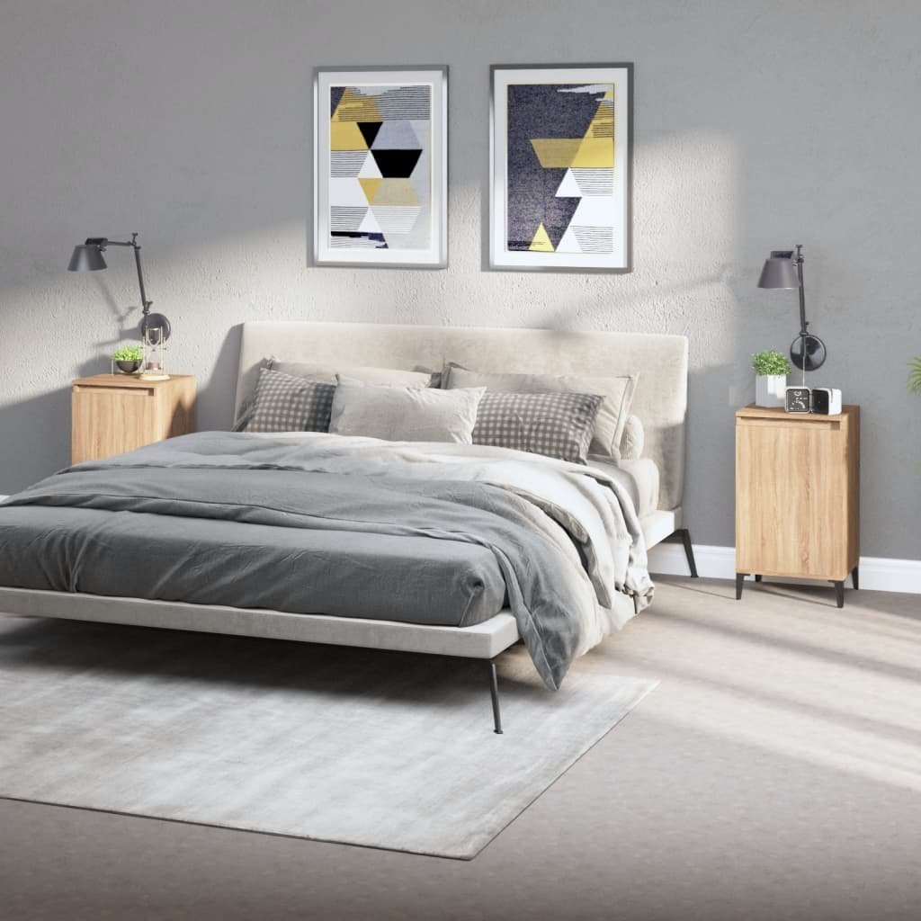 vidaXL vidaXL Szafki nocne, 2 szt., dąb sonoma, 40x35x70 cm