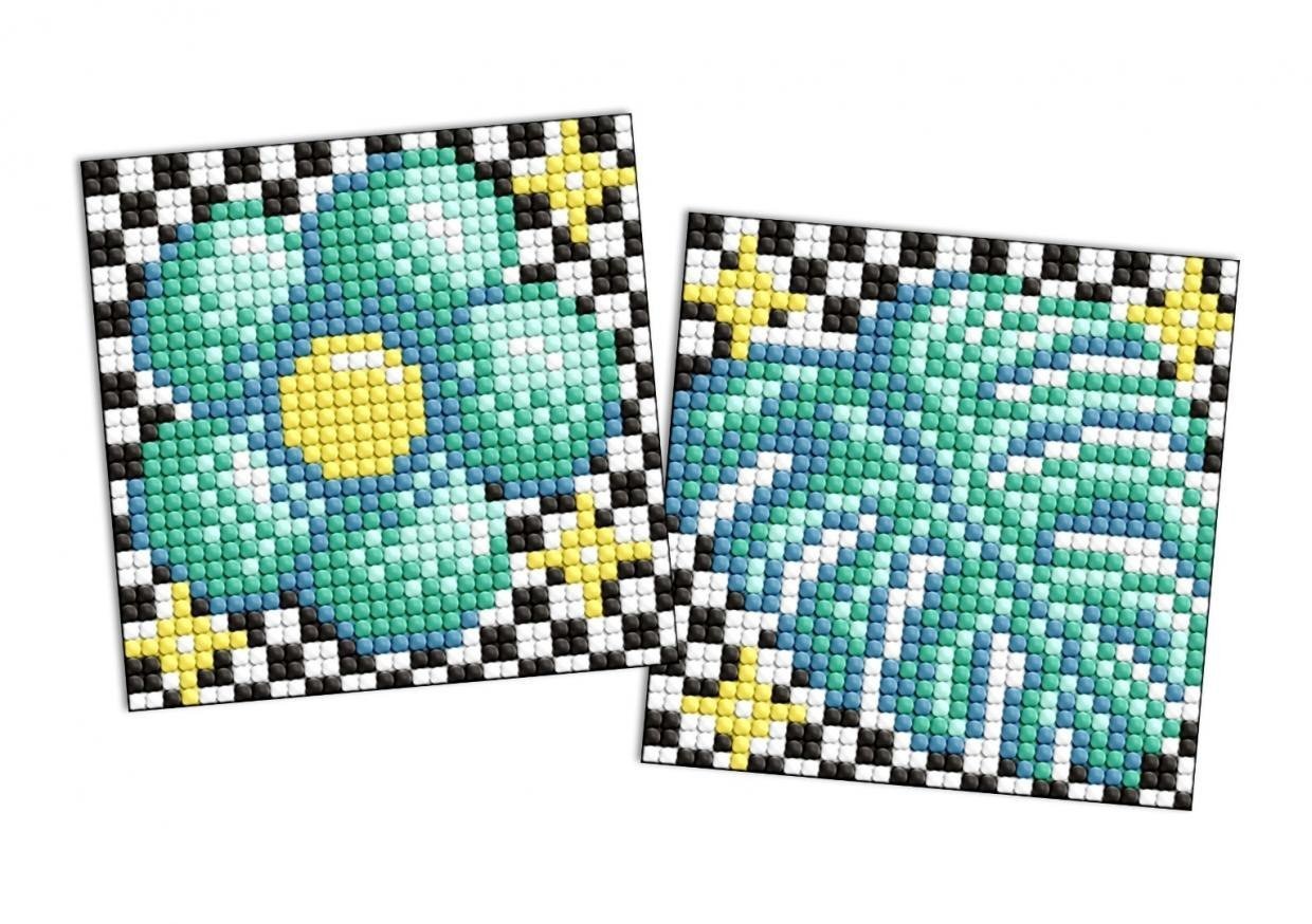 Diamentowa mozaika Kids - Kwiat i liść 9x9cm