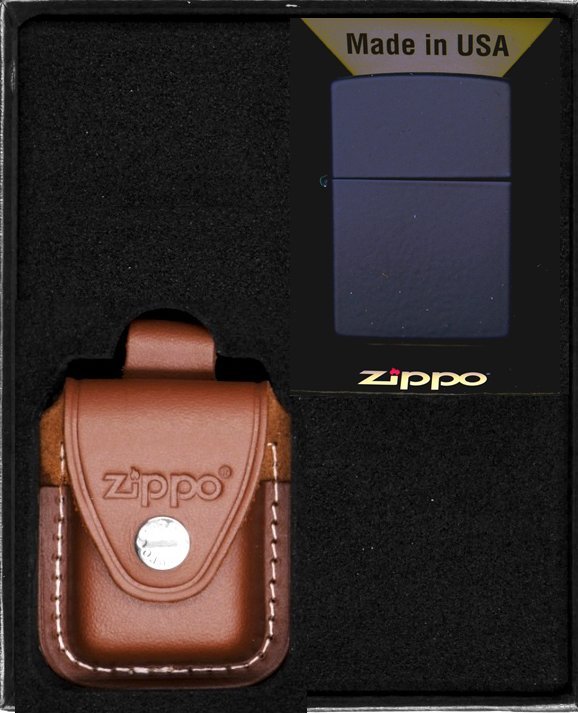 Zestaw ZIPPO Zapalniczka NAVY BLUE MATTE Prezentowy No2