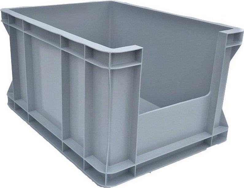qBox Pojemnik transportowy 1/2 EURO 220 inspekcyjny wym. 400 x 300 x 220 mm (kolor czarny)
