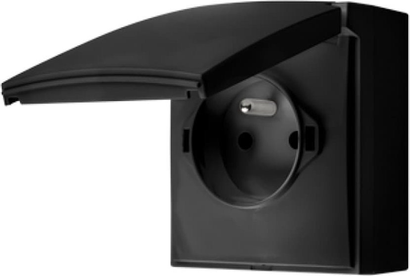 Kontakt-Simon Gniazdo AquaClick IP44 czarne (ACGZ1CZ/49)