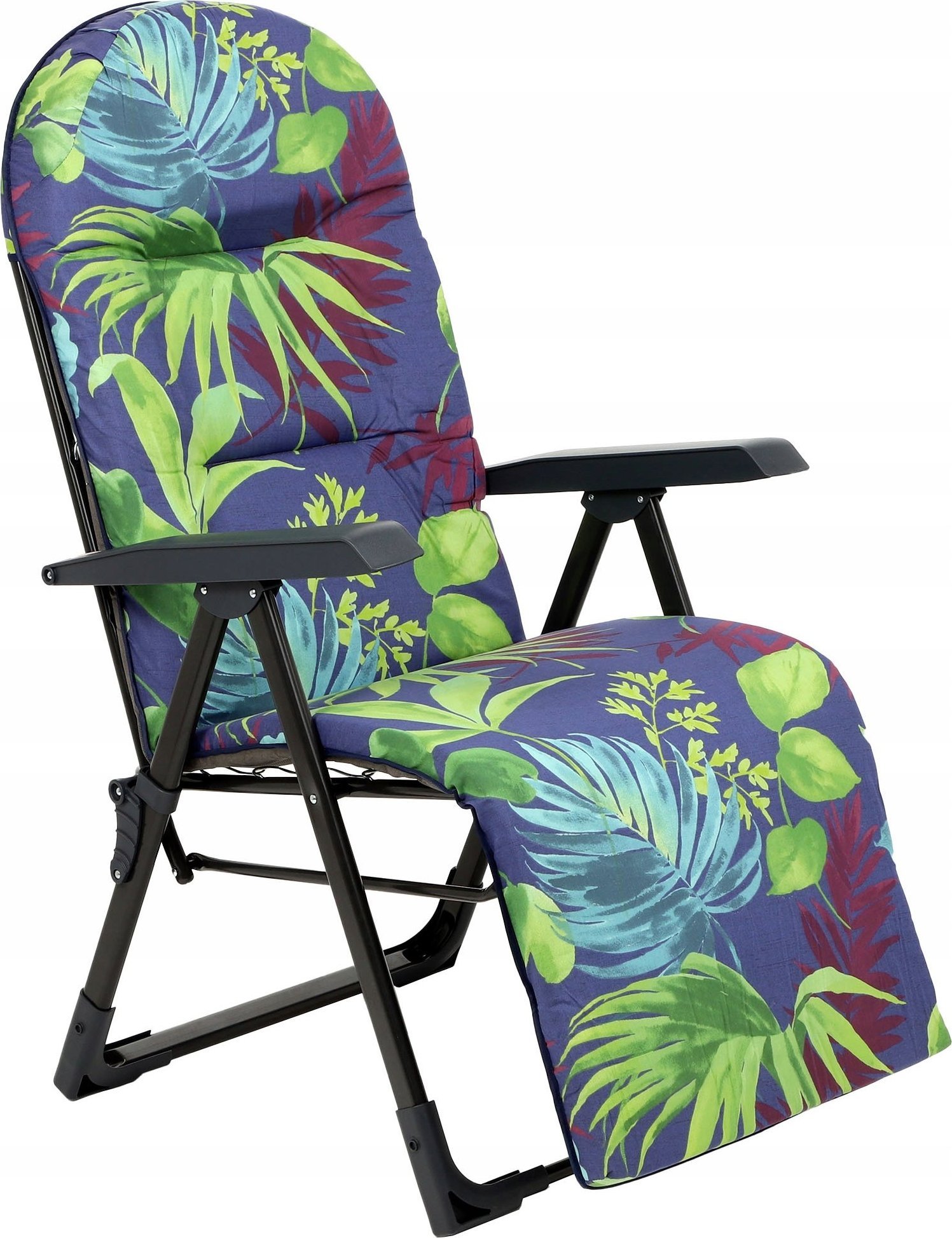 Kadax Fotel Leżak Ogrodowy Plażowy Składany Podnóżek