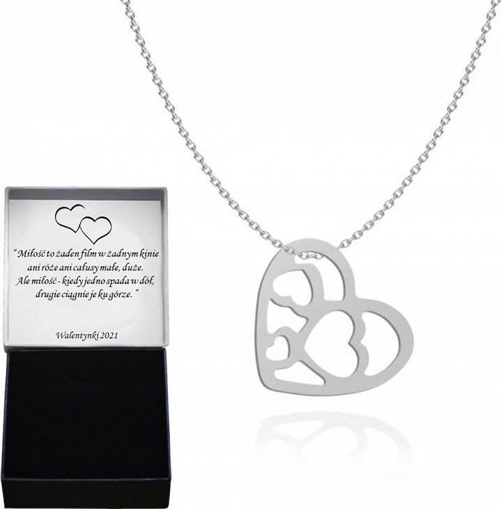 Radziszewska Jewellery Srebrny naszyjnik SERCE TABLICZKA GRATIS