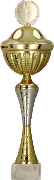 Victoria Sport Puchar metalowy złoto - srebrny z przykrywką