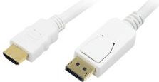 Kabel LogiLink DisplayPort - HDMI 2m biały (CV0055)