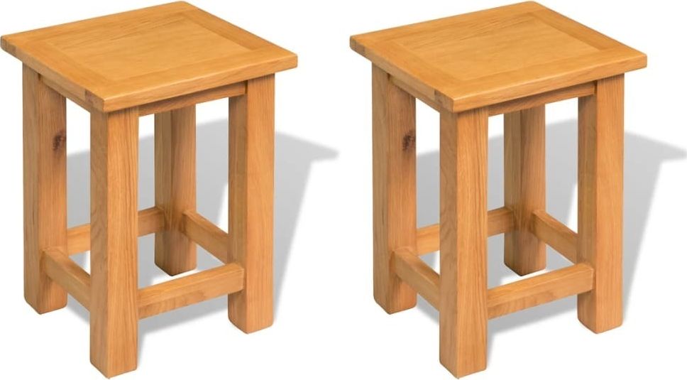 vidaXL Stoliki, 2 szt., 27x24x37 cm, lite drewno dębowe