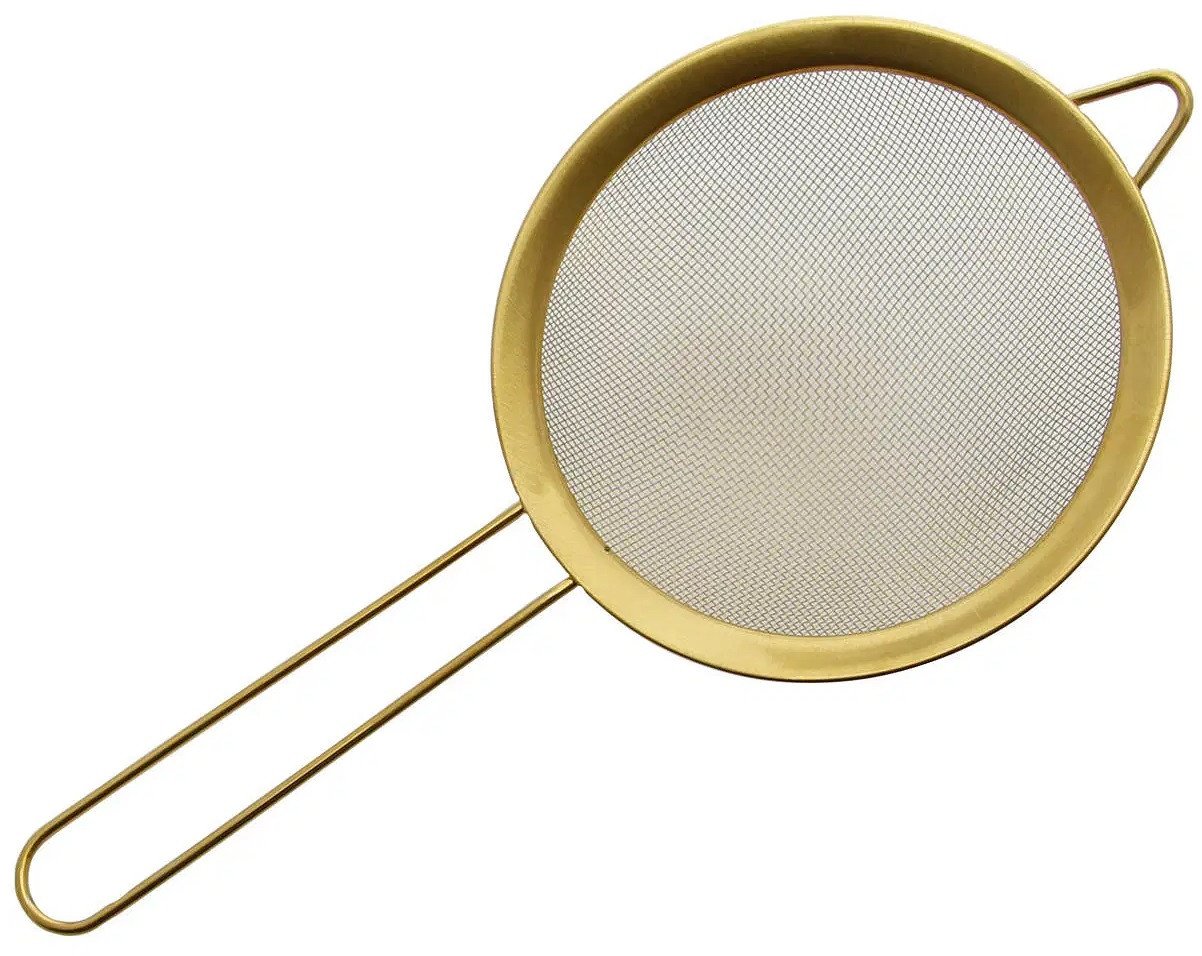 Sitko stalowe 14 cm z rączką złote