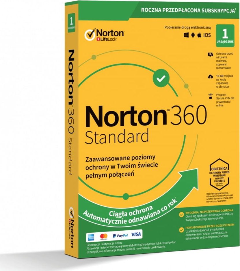 Norton 360 Standard Card na 1 urządzenie na 12 miesięcy (21395085)