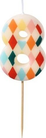 Świeczka urodzinowa 8 romby 5,5cm