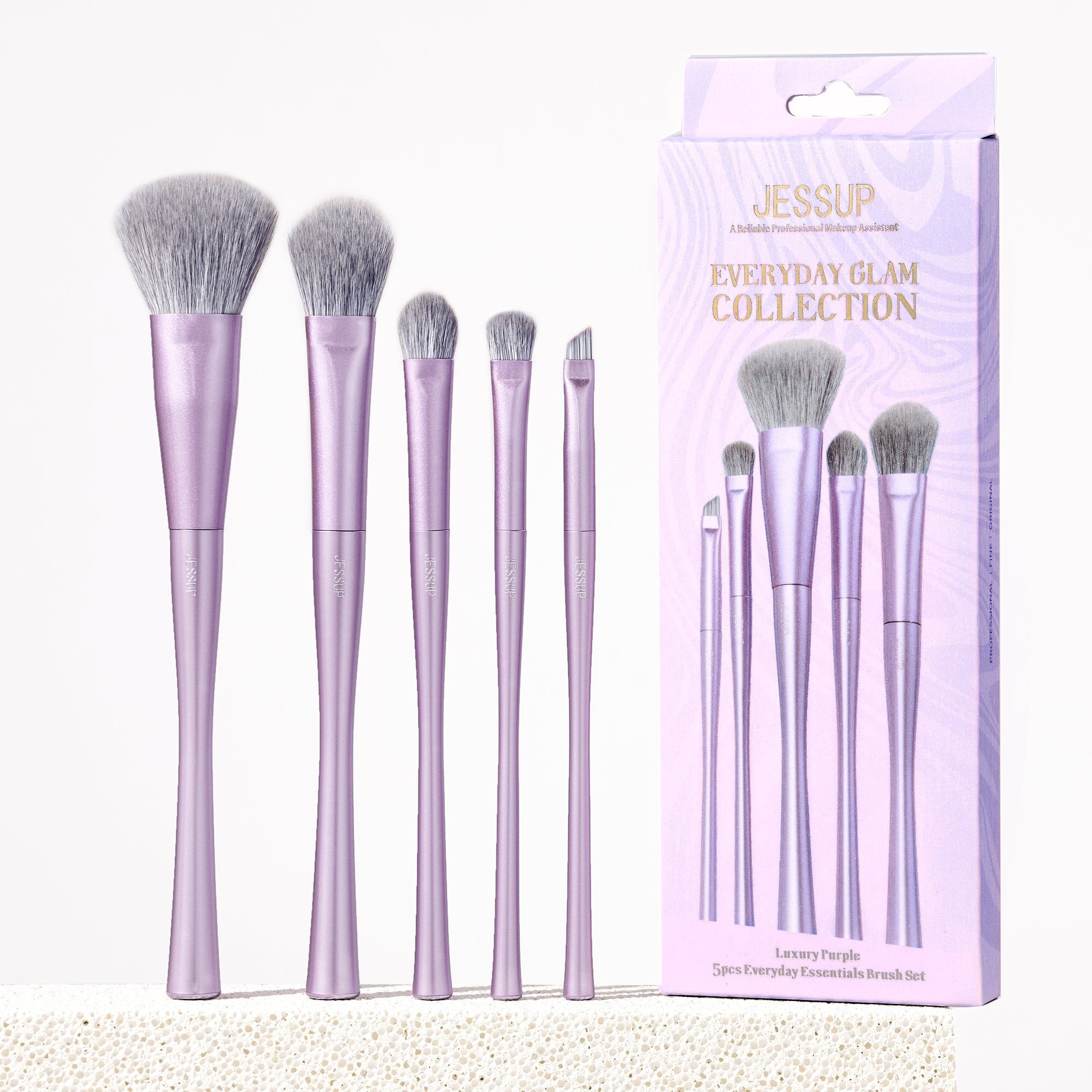JESSUP_SET Luxury Purple Everyday Essentials Brush zestaw pędzli 5pcs T515 5szt.