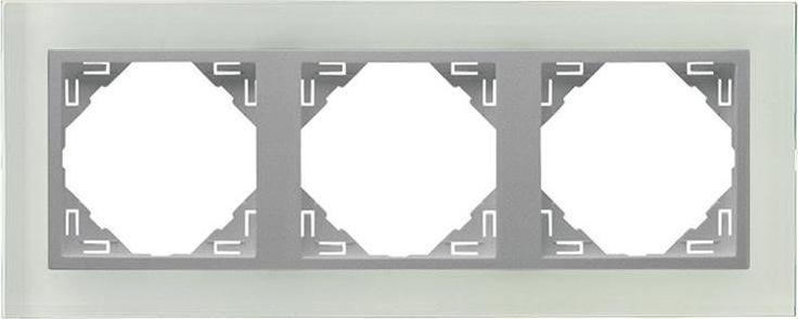 Efapel EFAPEL CRISTAL RAMKA 3-KROTNA SZKŁO ALUMINIUM 90930 TCA