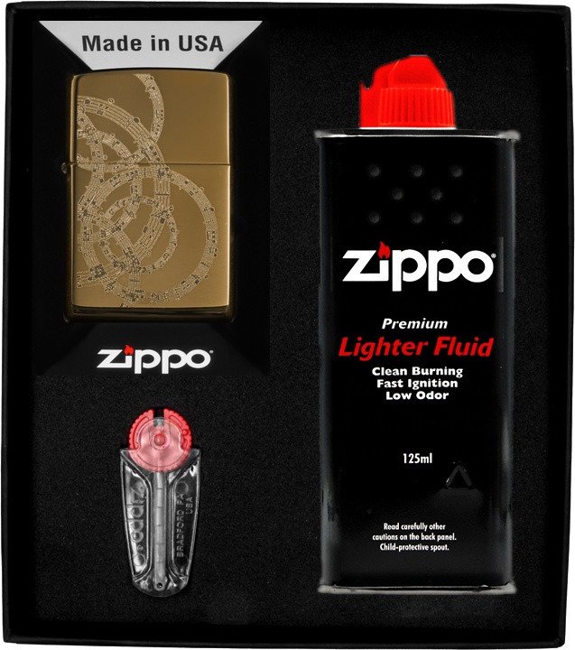 Zestaw ZIPPO Zapalniczka MIUSICAL NOTES DESIGN Prezentowy No1