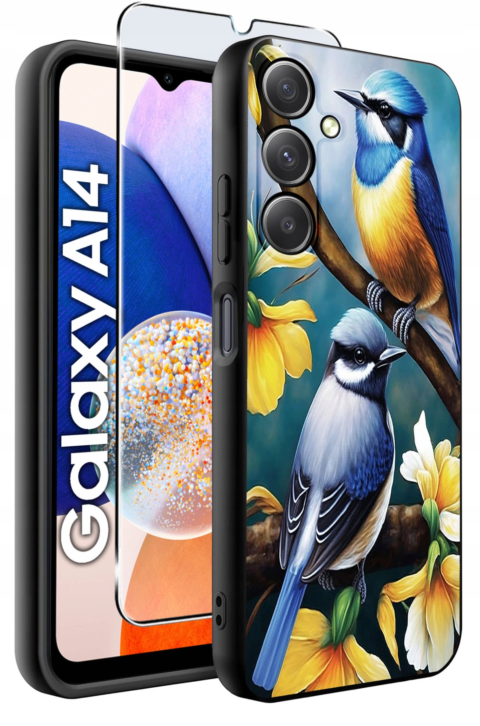 ETUI do Samsung A14 5G WZORY | SILIKONOWE MATT CASE + SZKŁO HARTOWANE 9H