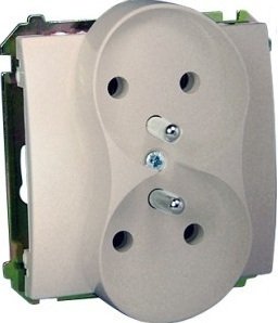 Kontakt-Simon Gniazdo podwójne Basic Moduł z/u 16A IP20 beżowe - BMGZ2M.01/12