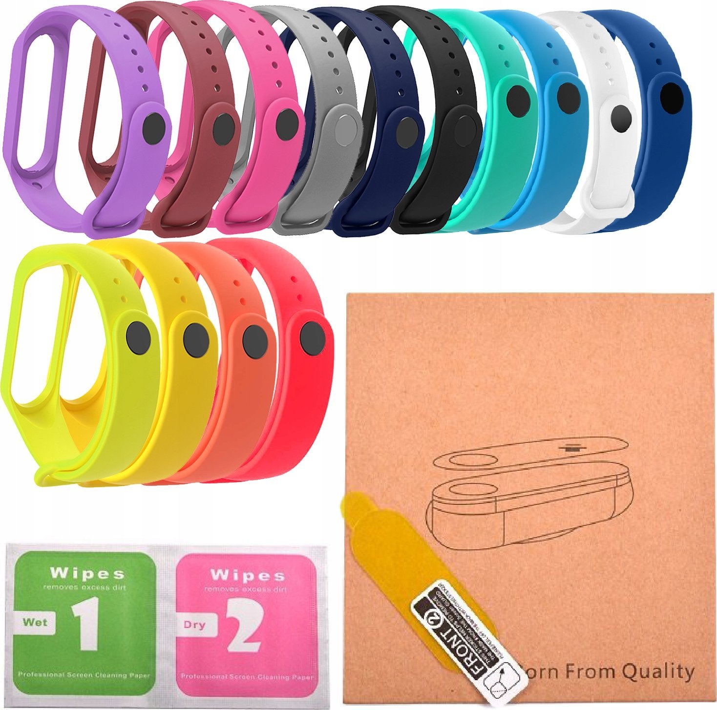 ZESTAW OPASEK DO SMARTBANDÓW + FOLIA OCHRONNA XMB-15plus 14szt