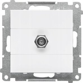 Kontakt-Simon Gniazdo antenowe typu F Kontakt-Simon 55 TASF1.01/111 pojedyncze moduł. Do instalacji indywidualnych biały mat