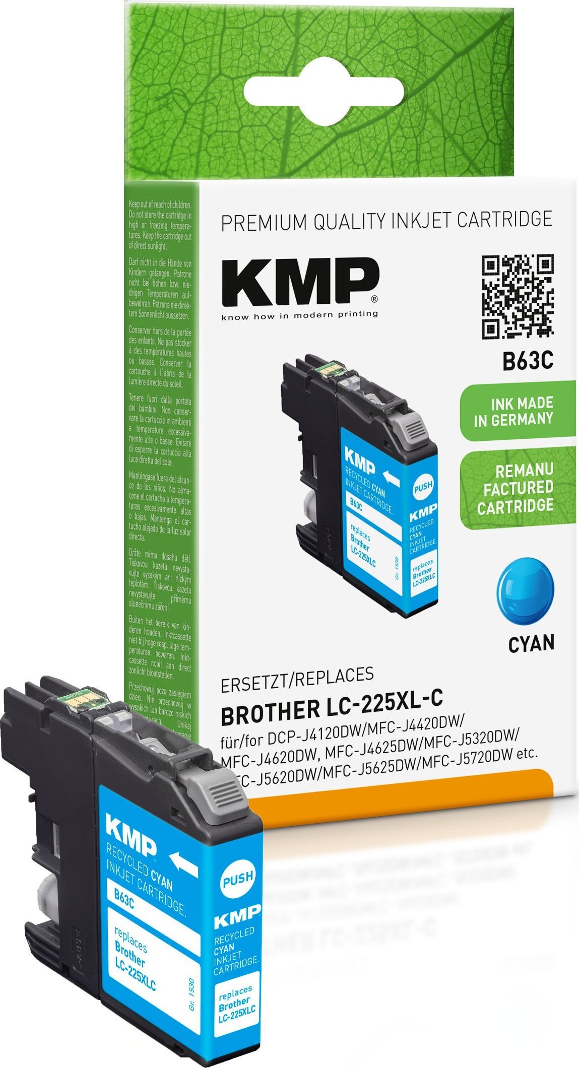 KMP Printtechnik AG KMP Patrone Brother LC-225XLC 1200 S. cyan remanufactured