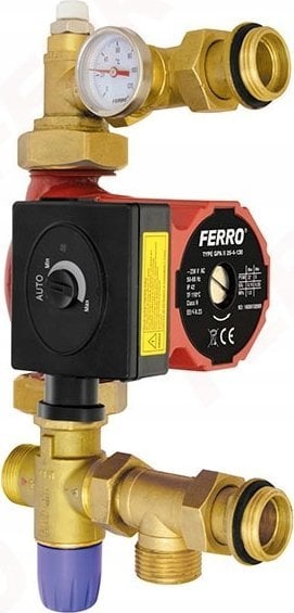 Grupa mieszająca dwufunkcyjna z zaworem termostatycznym 3-drogowym i pompą elektroniczną 25-6 130