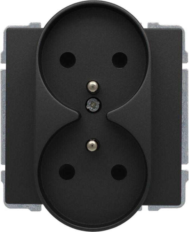 KOS Gniazdo podwójne KOS66 z/u grafit (666049)