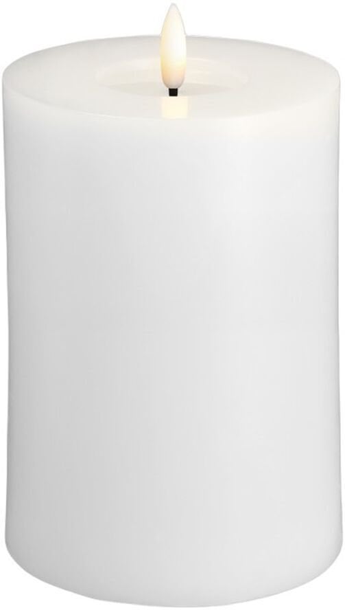 Moods & More MM LED pillar candle, Silk, Melted, Classic white, 99x150 mm