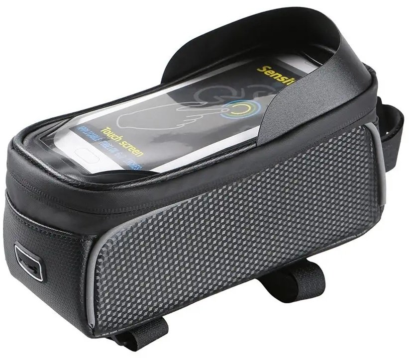 Wodoodporna torba rowerowa z osłoniętym uchwytem na telefon Model01 czarna