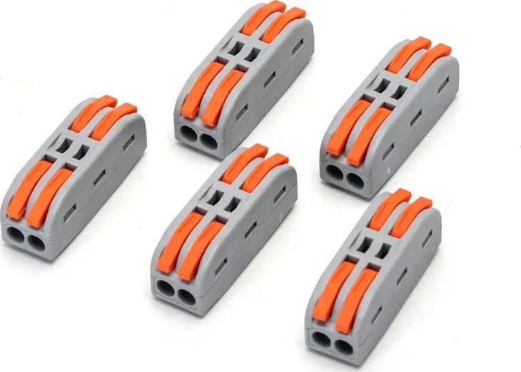 Aigostar Listwy zaciskowe PCT-222 5 szt., szaro-pomarańczowe Listwy zaciskowe PCT-222 5 szt., szaro-pomarańczowe