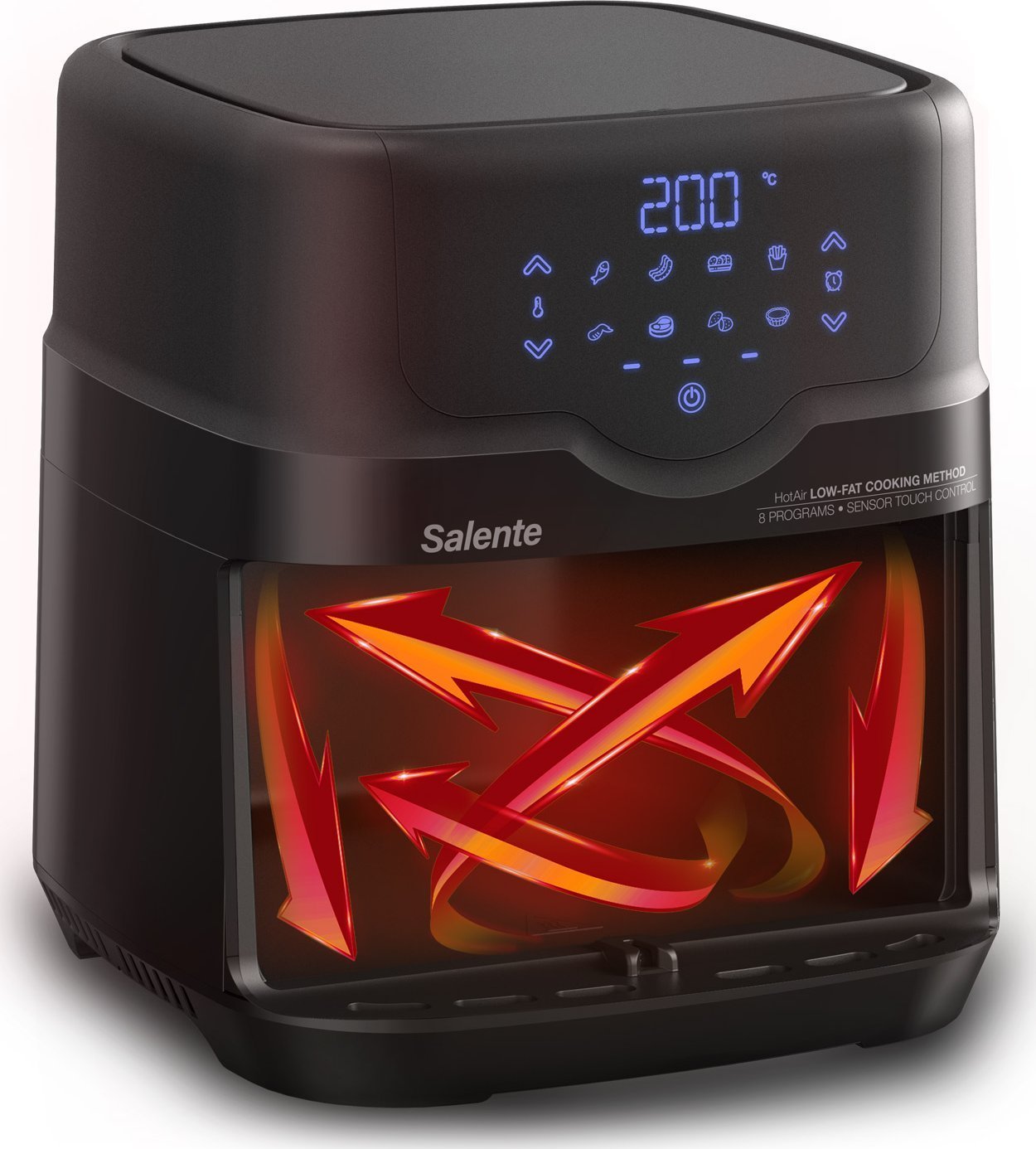 Frytkownica Evolveo EVOLVEO Salente HotAir, horkovzdušná fritéza 2v1, 4,3 l, černá