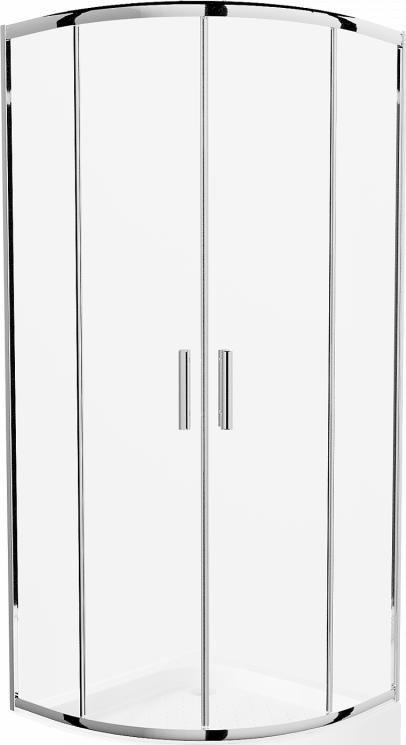 Mexen Mexen Rio kabina prysznicowa półokrągła 90 x 90 cm, transparent, chrom + brodzik Rio, biały - 863-090-090-01-00-4710