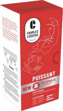 Coffee capsules compatible with Nespresso(r) Charles Liegeois Puissant, 20 pcs.