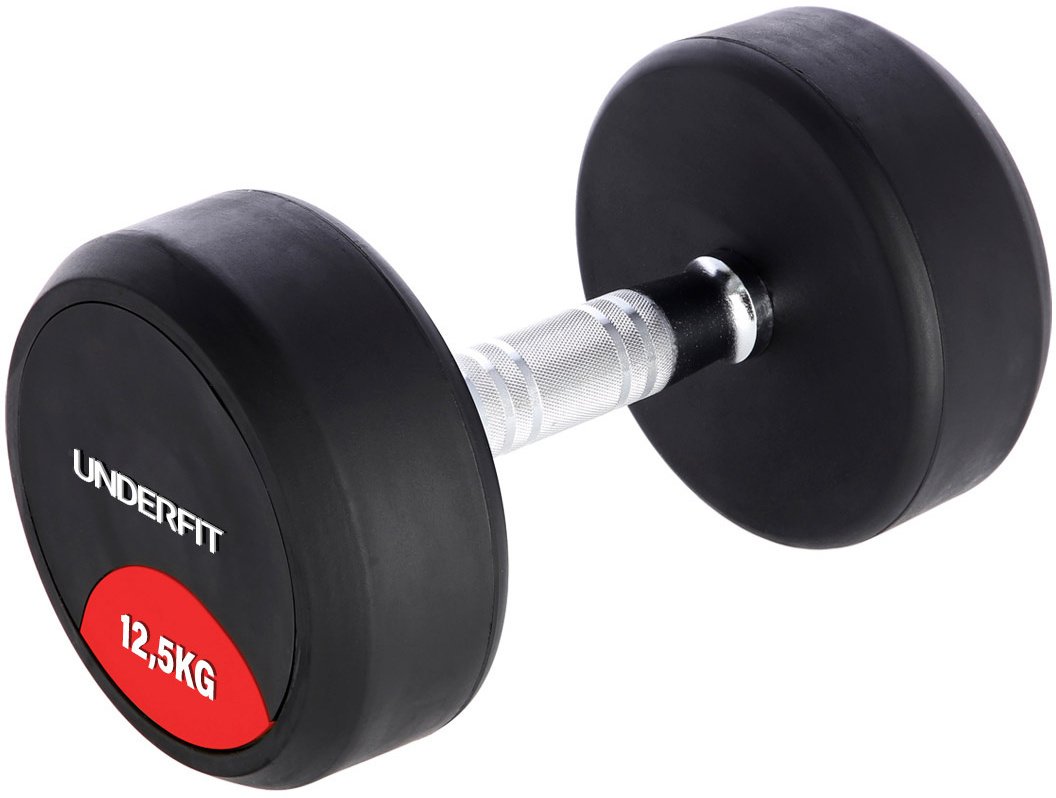 Hantla gumowana 12,5 kg UNDERFIT do ćwiczeń siłowych fitness