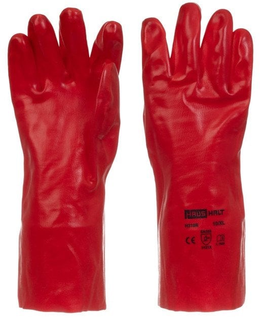GLOVES PVC RED H310R 35CM
