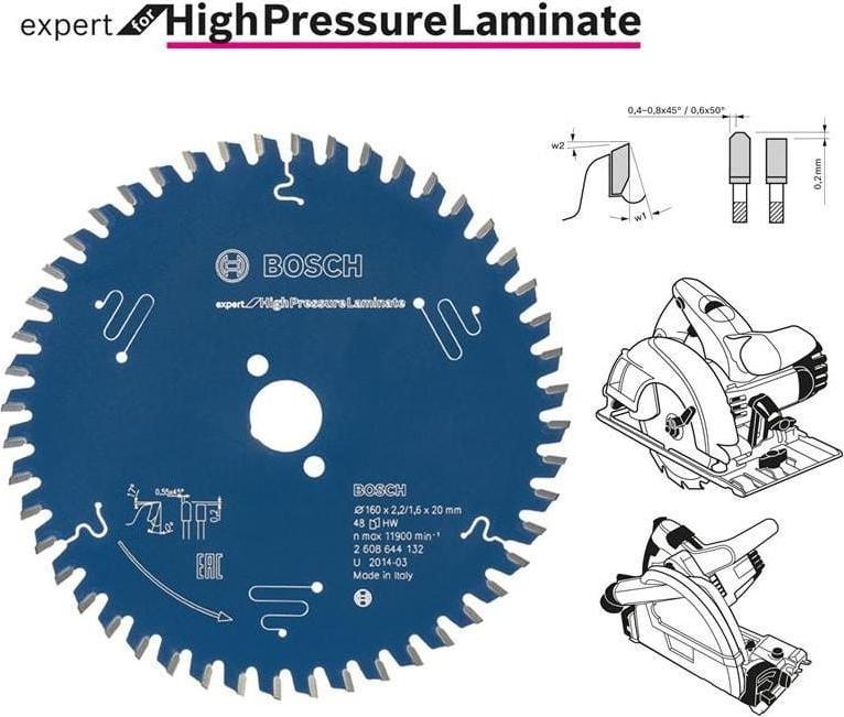 Bosch BOSCH PIŁA TARCZOWA HIGH PRESSURE LAMINATE EXPERT 190X30MM 56-ZĘBÓW B2608644135 BOSCH
