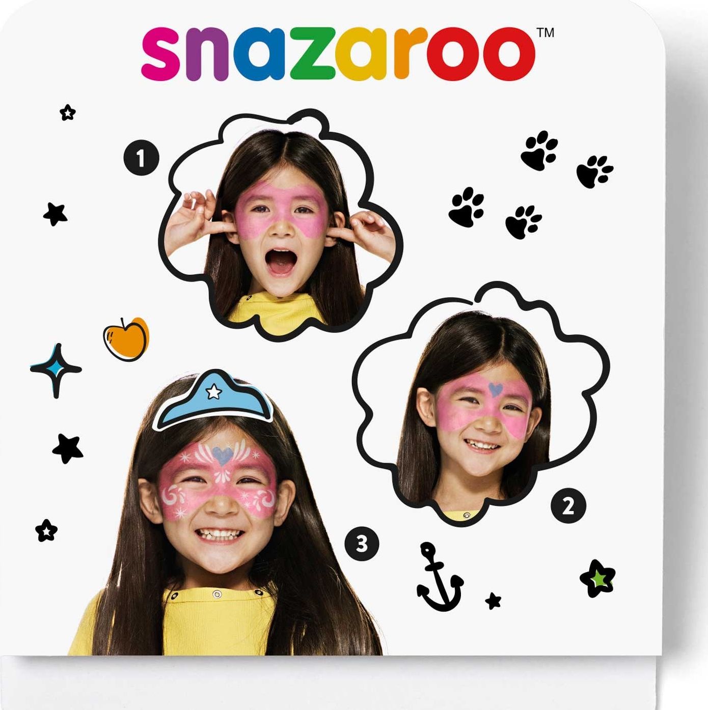 Kwadratura Koła Farby do twarzy Snazaroo Mini festive mask różowy, niebieski, biały (1172083)