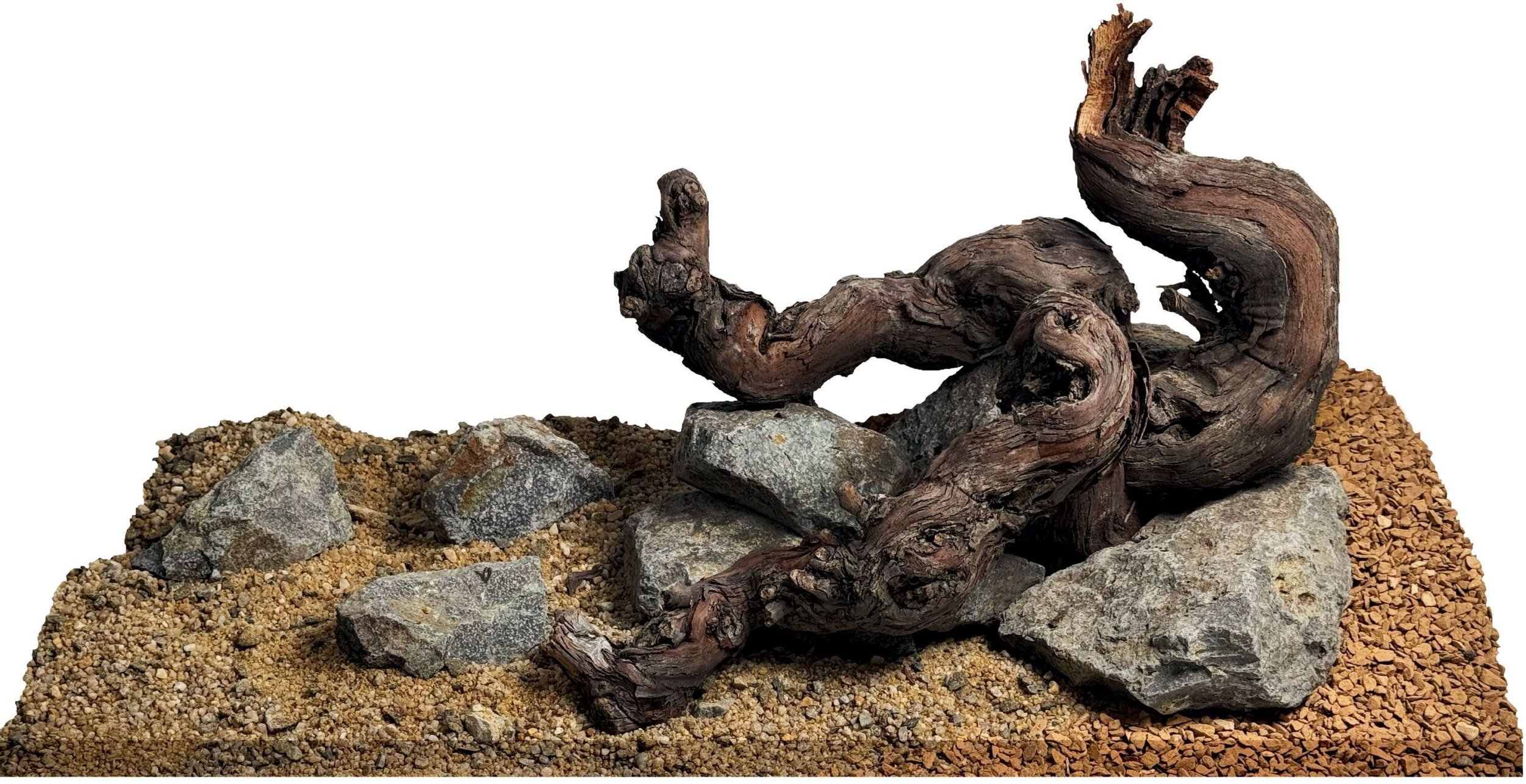 WIO Tan Savage River, zestaw do dekoracji, do akwarium, jasny piasek i ciemne kamienie, 6 kg, pudełko