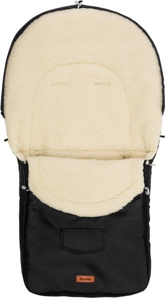Sensillo Śpiworek do wózka wełna Black 95x40