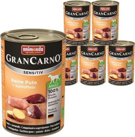 Animonda ANIMONDA GranCarno Sensitiv Adult Dog smak: Indyk + ziemniaki 6x400g