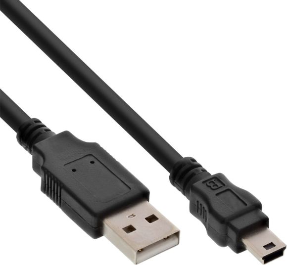 Kabel USB InLine USB-A - miniUSB 0.3 m Czarny (33107J)
