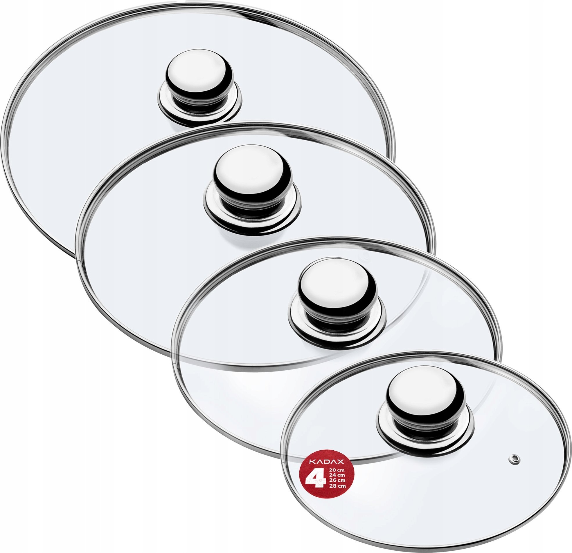 Kadax KADAX Pokrywka Szklana Zestaw Pokryw 20/24/26/28cm