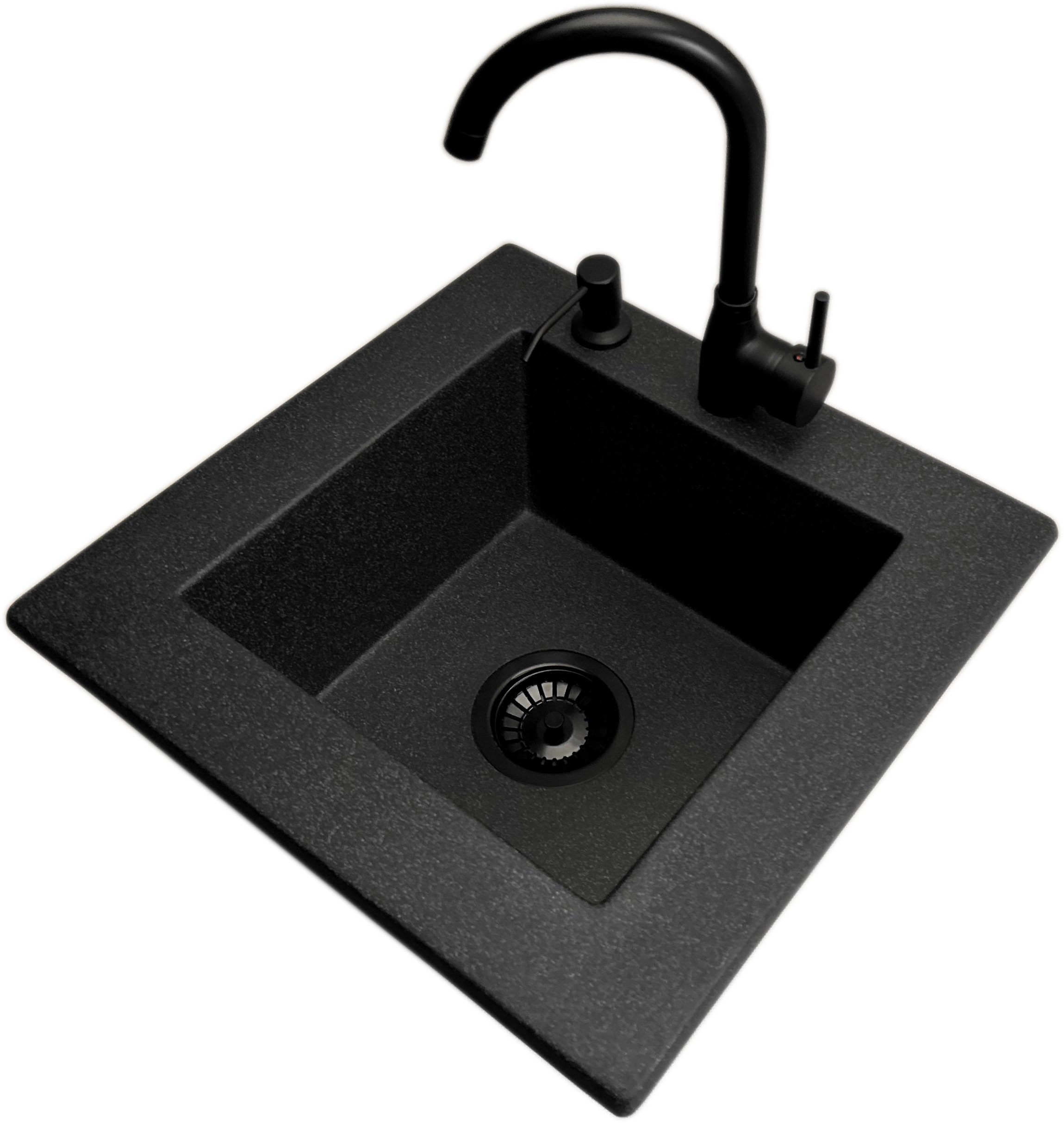 Zlewozmywak jednokomorowy FRENIT 12 grafit + bateria LUNA + dozownik